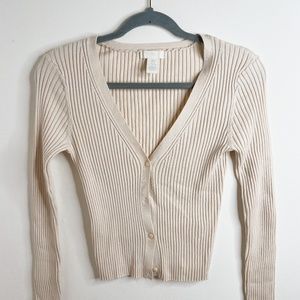 H&M Cream Crop Bottom Sweater